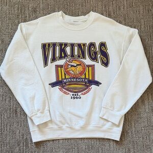 Vintage NFL Minnesota Vikings White Crewneck Sweater